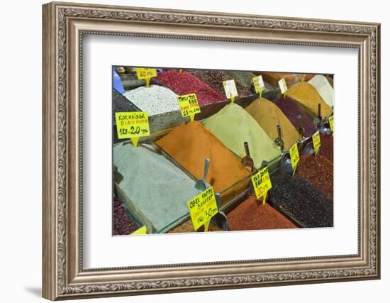 Spices for Sale, Spice Bazaar, Istanbul, Turkey, Western Asia-Martin Child-Framed Photographic Print