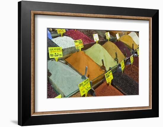 Spices for Sale, Spice Bazaar, Istanbul, Turkey, Western Asia-Martin Child-Framed Photographic Print