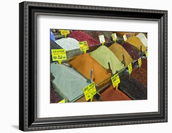 Spices for Sale, Spice Bazaar, Istanbul, Turkey, Western Asia-Martin Child-Framed Photographic Print