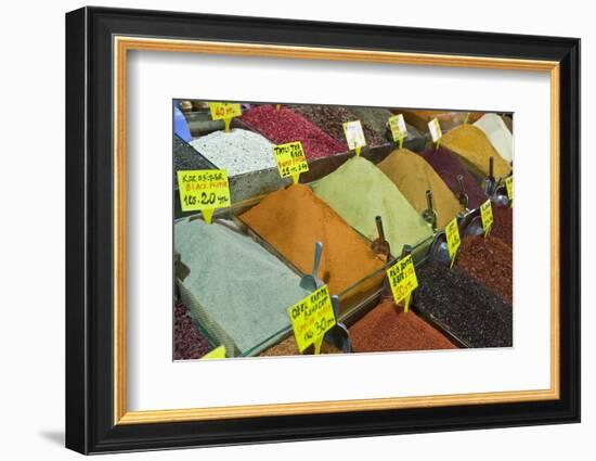 Spices for Sale, Spice Bazaar, Istanbul, Turkey, Western Asia-Martin Child-Framed Photographic Print