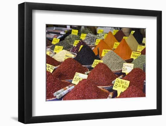 Spices for Sale, Spice Bazaar, Istanbul, Turkey, Western Asia-Martin Child-Framed Photographic Print