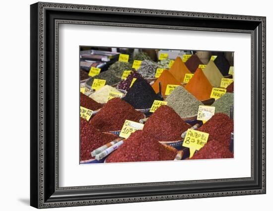 Spices for Sale, Spice Bazaar, Istanbul, Turkey, Western Asia-Martin Child-Framed Photographic Print