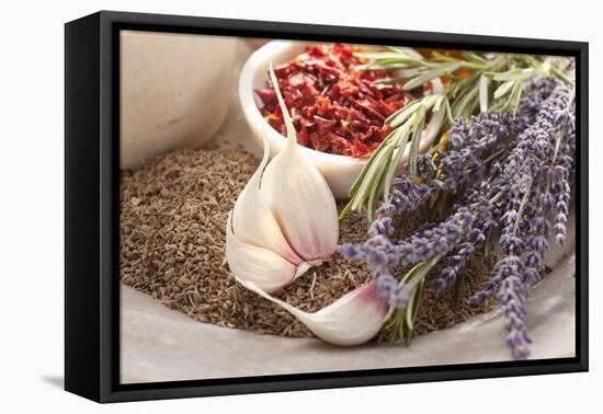 Spices, Garlic, Lavender and Rosemary-Eising Studio - Food Photo and Video-Framed Premier Image Canvas