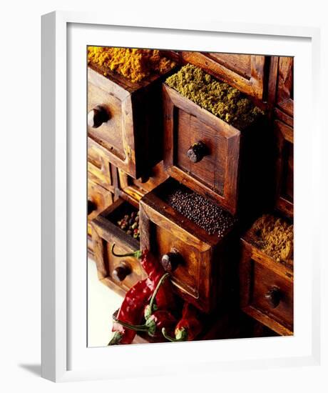 Spices in Drawers-Philip Wilkins-Framed Art Print