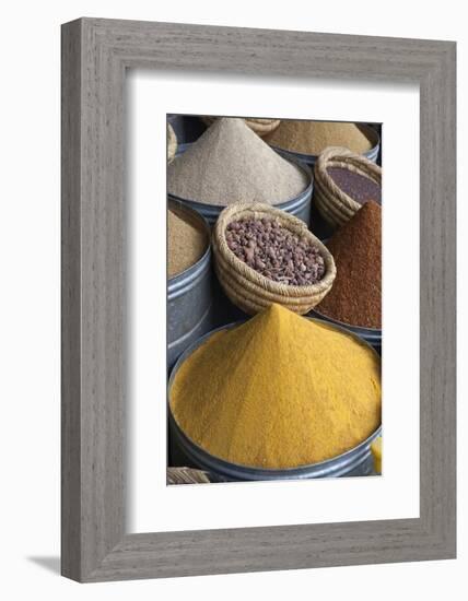 Spices in the Souk, Marrakech, Morocco, North Africa, Africa-Stuart Black-Framed Photographic Print