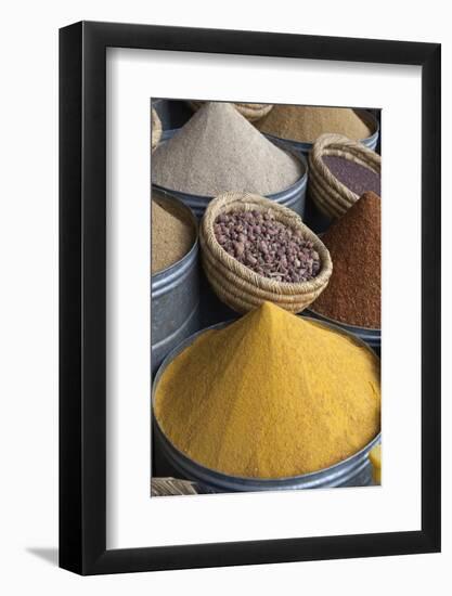 Spices in the Souk, Marrakech, Morocco, North Africa, Africa-Stuart Black-Framed Photographic Print