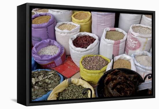 Spices in the Souks in the Medina, Marrakesh, Morocco, North Africa, Africa-Jean-Pierre De Mann-Framed Premier Image Canvas