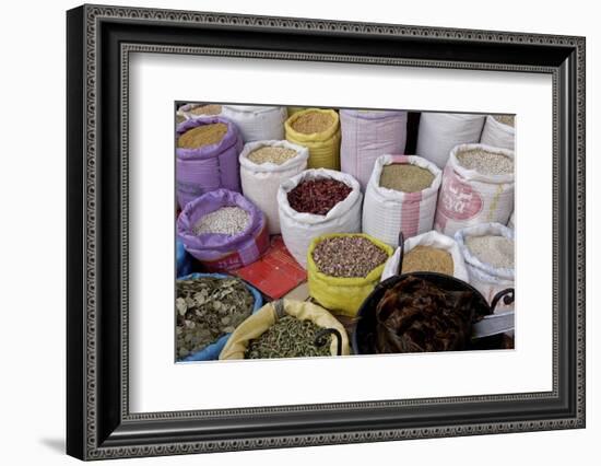 Spices in the Souks in the Medina, Marrakesh, Morocco, North Africa, Africa-Jean-Pierre De Mann-Framed Photographic Print