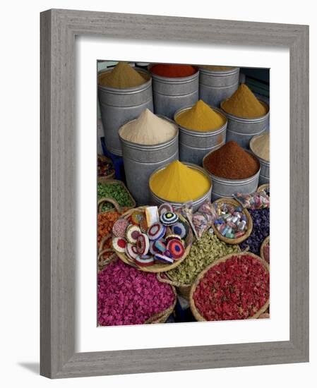 Spices in the Souks in the Medina, Marrakesh, Morroco, North Africa, Africa-De Mann Jean-Pierre-Framed Photographic Print