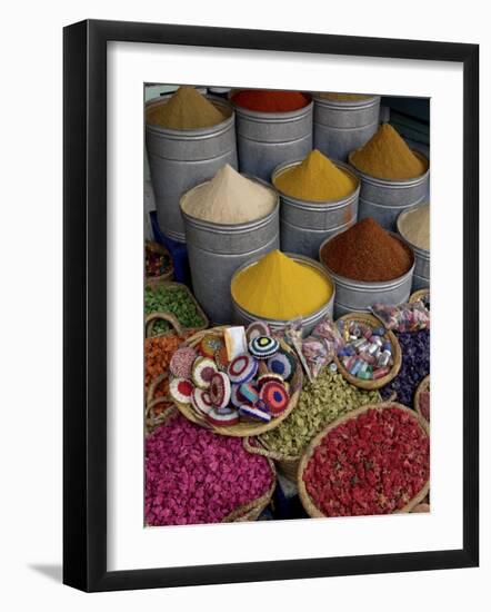 Spices in the Souks in the Medina, Marrakesh, Morroco, North Africa, Africa-De Mann Jean-Pierre-Framed Photographic Print