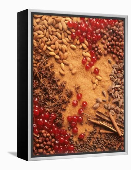 Spices, Nuts, Almonds and Cherries Forming a Surface-Luzia Ellert-Framed Premier Image Canvas