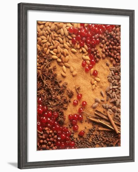 Spices, Nuts, Almonds and Cherries Forming a Surface-Luzia Ellert-Framed Photographic Print