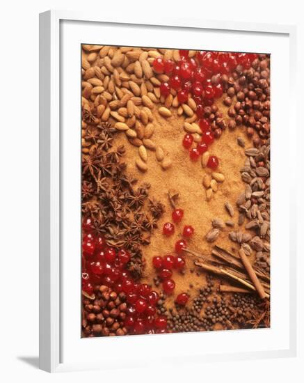 Spices, Nuts, Almonds and Cherries Forming a Surface-Luzia Ellert-Framed Photographic Print