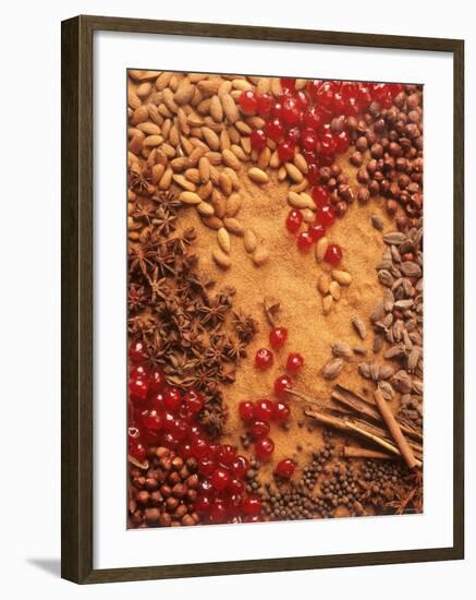 Spices, Nuts, Almonds and Cherries Forming a Surface-Luzia Ellert-Framed Photographic Print