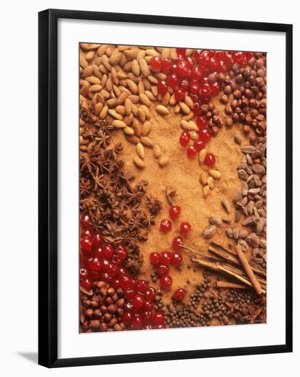 Spices, Nuts, Almonds and Cherries Forming a Surface-Luzia Ellert-Framed Photographic Print