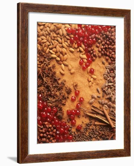 Spices, Nuts, Almonds and Cherries Forming a Surface-Luzia Ellert-Framed Photographic Print