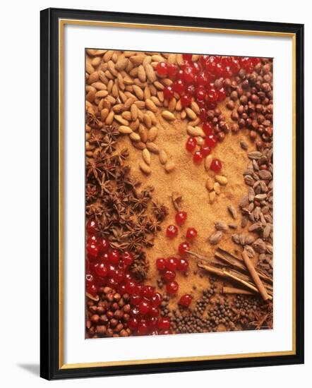 Spices, Nuts, Almonds and Cherries Forming a Surface-Luzia Ellert-Framed Photographic Print