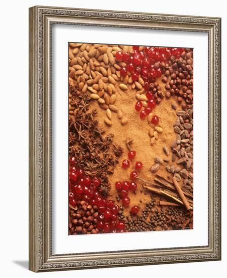 Spices, Nuts, Almonds and Cherries Forming a Surface-Luzia Ellert-Framed Photographic Print