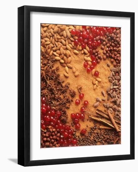 Spices, Nuts, Almonds and Cherries Forming a Surface-Luzia Ellert-Framed Photographic Print