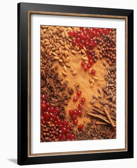 Spices, Nuts, Almonds and Cherries Forming a Surface-Luzia Ellert-Framed Photographic Print