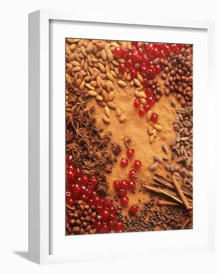 Spices, Nuts, Almonds and Cherries Forming a Surface-Luzia Ellert-Framed Photographic Print