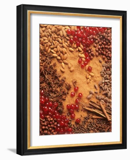 Spices, Nuts, Almonds and Cherries Forming a Surface-Luzia Ellert-Framed Photographic Print