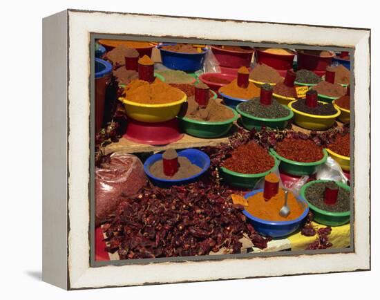 Spices on Sale in Market, Tunisia, North Africa, Africa-Lightfoot Jeremy-Framed Premier Image Canvas