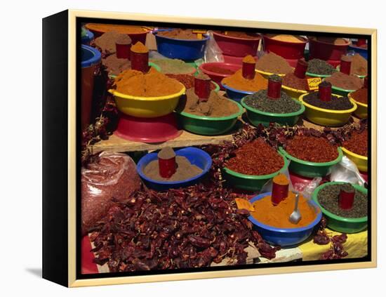 Spices on Sale in Market, Tunisia, North Africa, Africa-Lightfoot Jeremy-Framed Premier Image Canvas