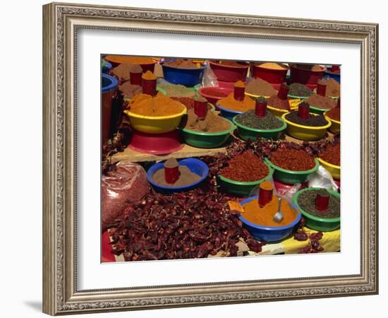 Spices on Sale in Market, Tunisia, North Africa, Africa-Lightfoot Jeremy-Framed Photographic Print