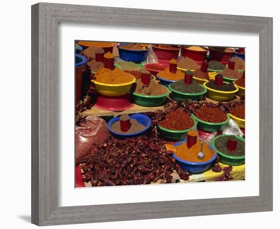 Spices on Sale in Market, Tunisia, North Africa, Africa-Lightfoot Jeremy-Framed Photographic Print