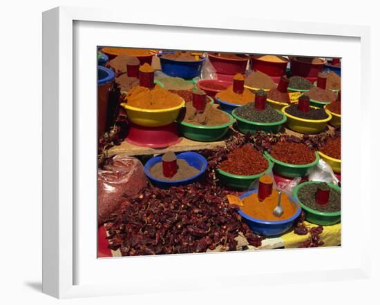 Spices on Sale in Market, Tunisia, North Africa, Africa-Lightfoot Jeremy-Framed Photographic Print