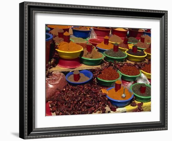 Spices on Sale in Market, Tunisia, North Africa, Africa-Lightfoot Jeremy-Framed Photographic Print