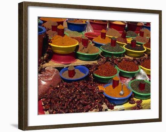Spices on Sale in Market, Tunisia, North Africa, Africa-Lightfoot Jeremy-Framed Photographic Print