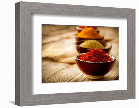 Spices: Saffron, Turmeric, Curry-Subbotina Anna-Framed Photographic Print