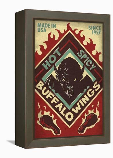 Spicy Buffalo Wings-Lantern Press-Framed Stretched Canvas