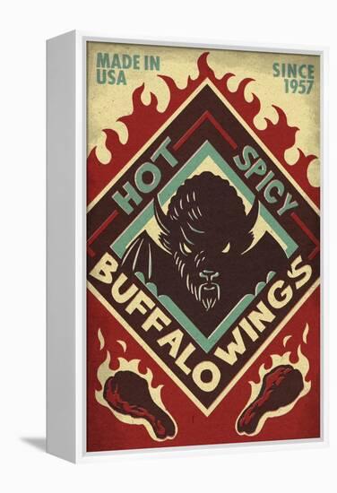 Spicy Buffalo Wings-Lantern Press-Framed Stretched Canvas