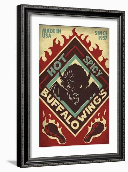 Spicy Buffalo Wings-Lantern Press-Framed Art Print