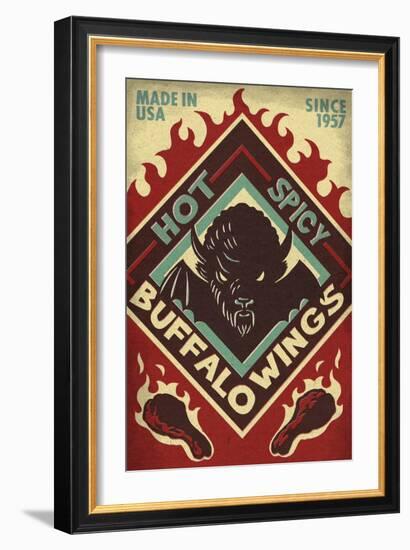 Spicy Buffalo Wings-Lantern Press-Framed Art Print