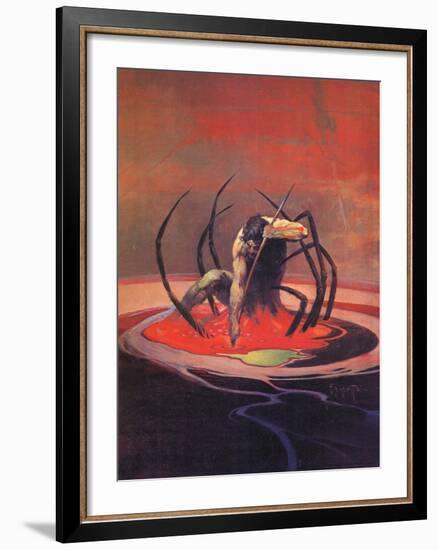 Spider and Man-Frank Frazetta-Framed Art Print