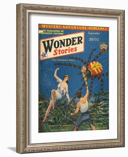 'Spider Island'-Frank R Paul-Framed Art Print