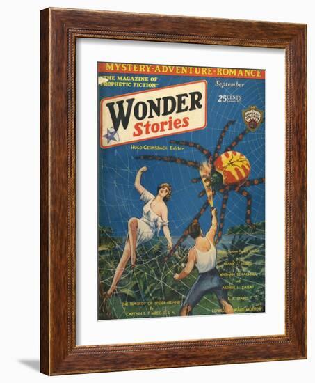 'Spider Island'-Frank R Paul-Framed Art Print