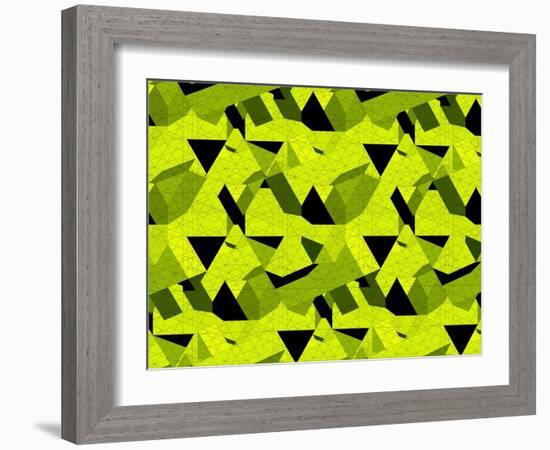 Spider Net Line Geometric Kaleidoscope-NesaCera-Framed Art Print