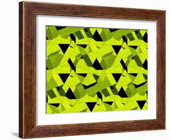 Spider Net Line Geometric Kaleidoscope-NesaCera-Framed Art Print