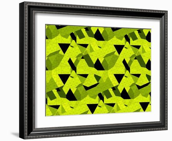 Spider Net Line Geometric Kaleidoscope-NesaCera-Framed Art Print