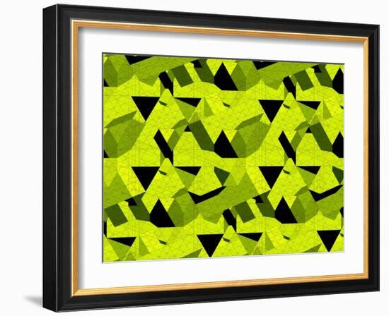 Spider Net Line Geometric Kaleidoscope-NesaCera-Framed Art Print