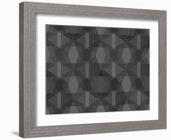 Spider Net Line Geometric Kaleidoscope-NesaCera-Framed Art Print