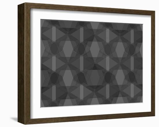 Spider Net Line Geometric Kaleidoscope-NesaCera-Framed Art Print