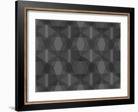 Spider Net Line Geometric Kaleidoscope-NesaCera-Framed Art Print