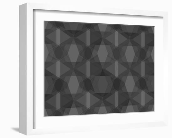 Spider Net Line Geometric Kaleidoscope-NesaCera-Framed Art Print
