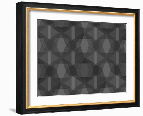 Spider Net Line Geometric Kaleidoscope-NesaCera-Framed Art Print